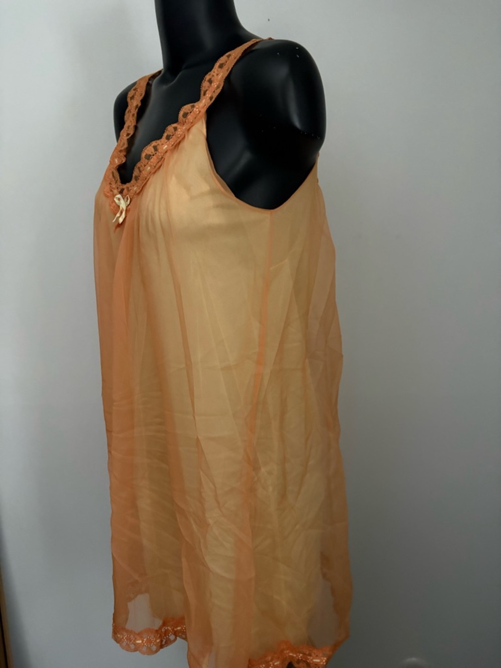 Vintage Vanity Fair 1960s Sheer Nylon Chiffon Babydoll Nighty Lingerie Lace - Picture 8 of 10